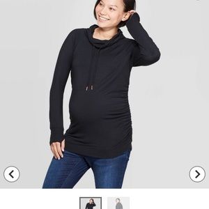 Gently used. Black cowl neck maternity sweatshirt.